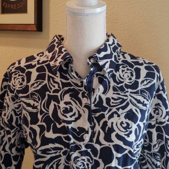 Coldwater Creek floral print shirt Sz L - Picture 3 of 7